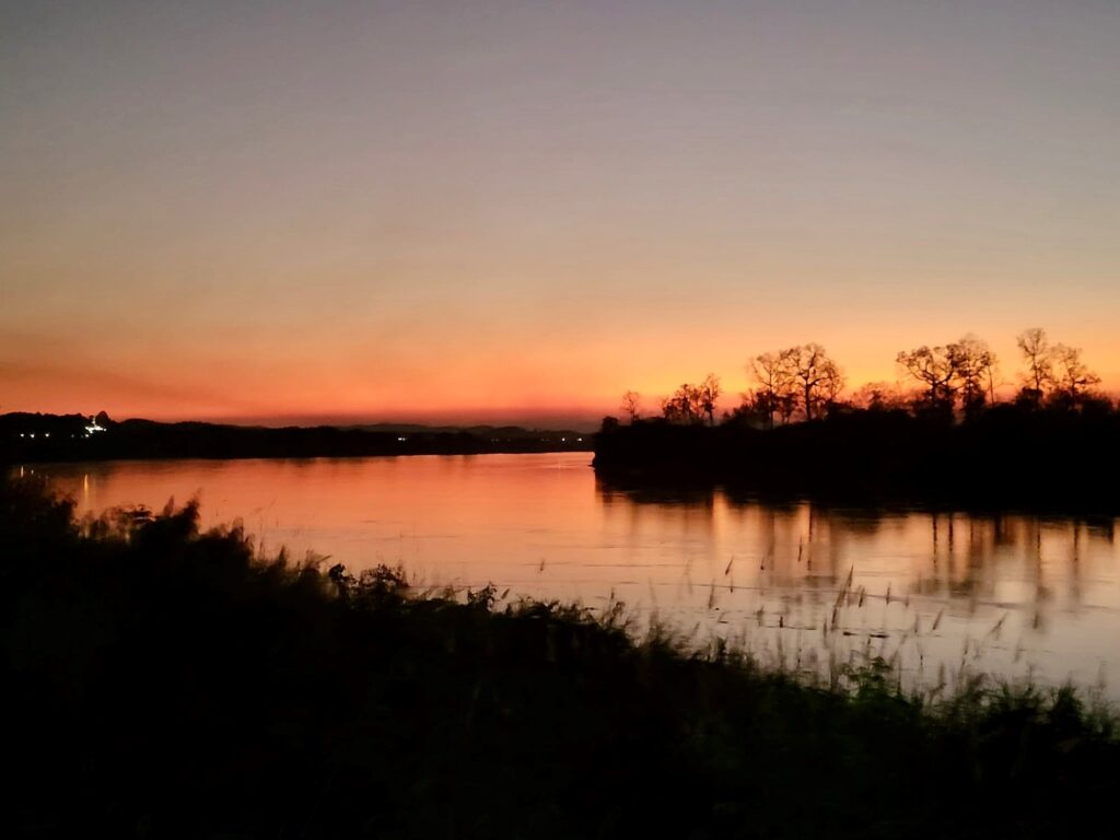 Sonnenuntergang am Mekong