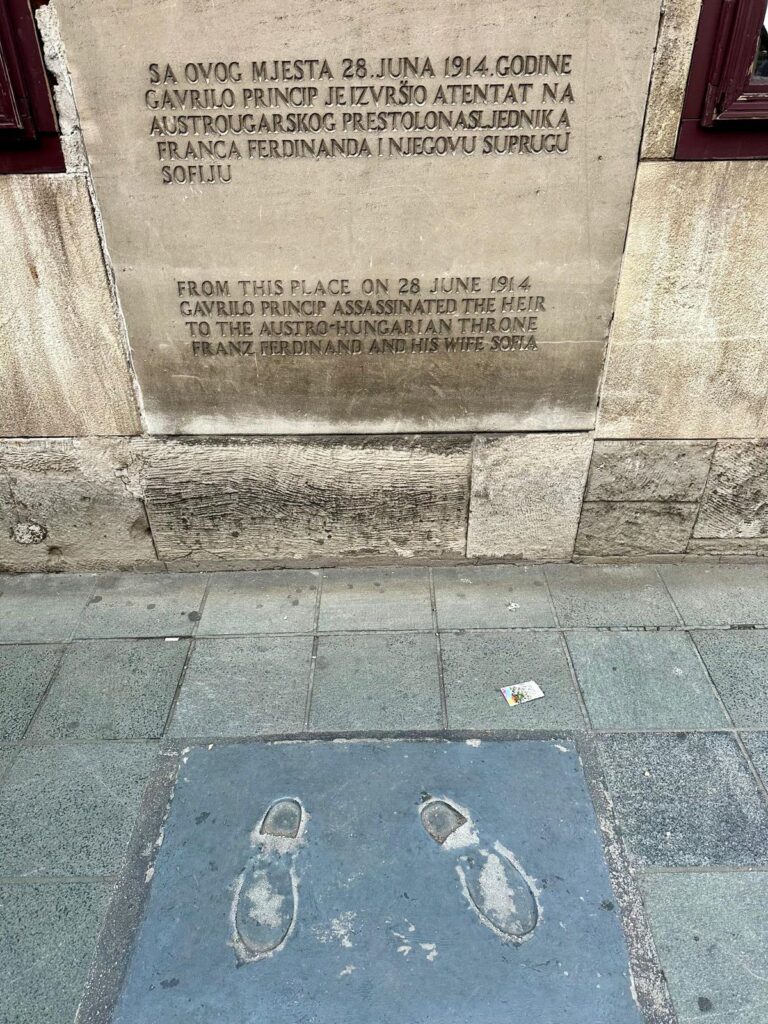 Markierung woe Gavrilo Princip stand