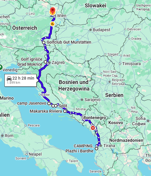 Route zurück